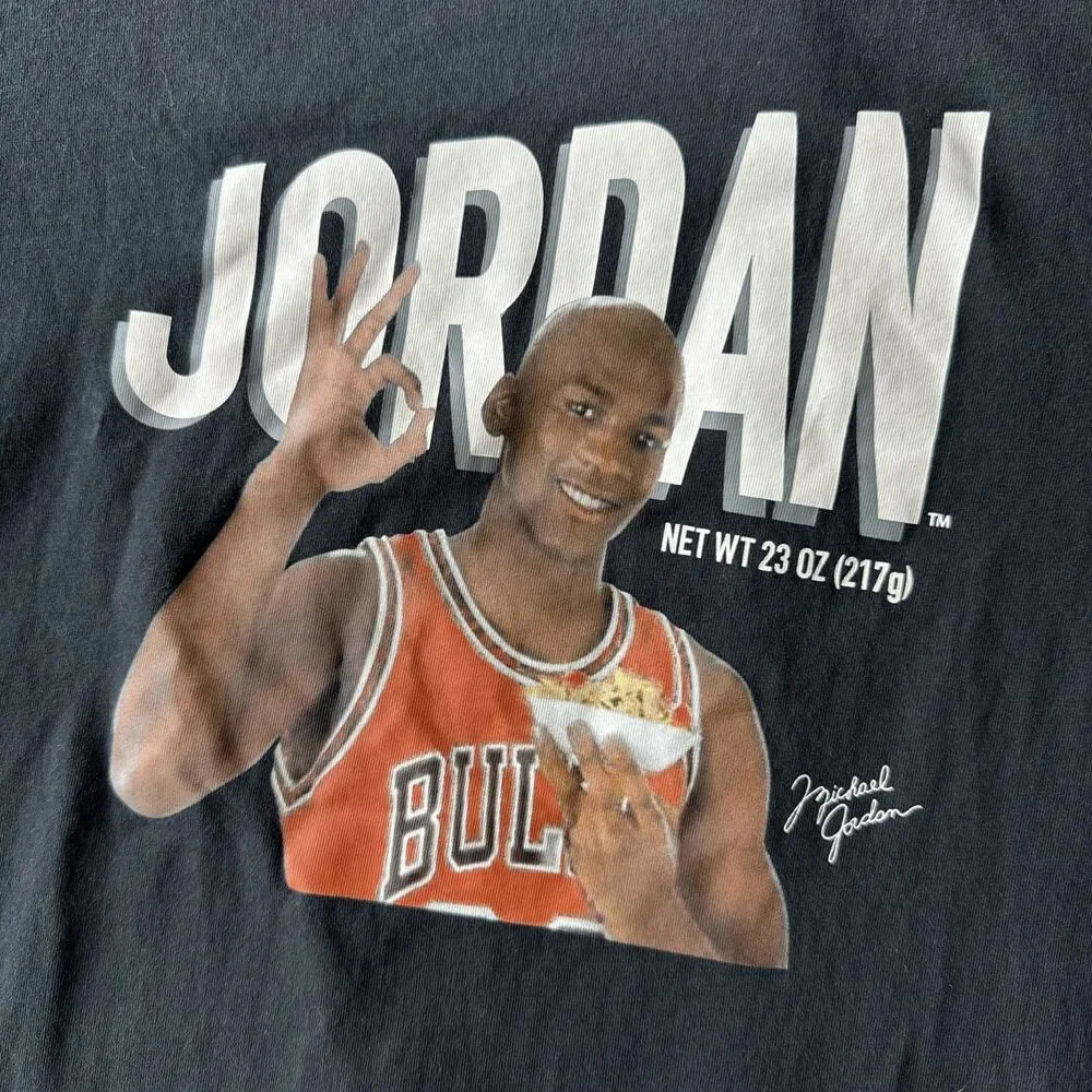 Jordan T-Shirt Men's M Black Graphic Michael Jordan Cotton DV9434-010 S228